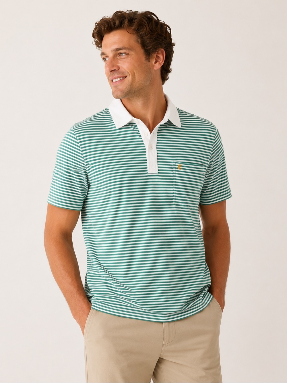 Criquet SET OF 2 Nelson Stripe Polos Retro Preppy Golf Medium